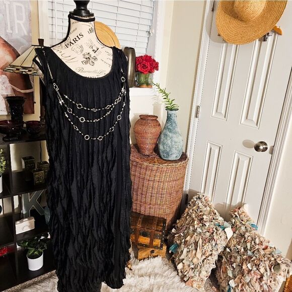 New VTG Roaman's Ruffle Detail Party Sheath Dress. 1XL FIT - Picture 14 of 15